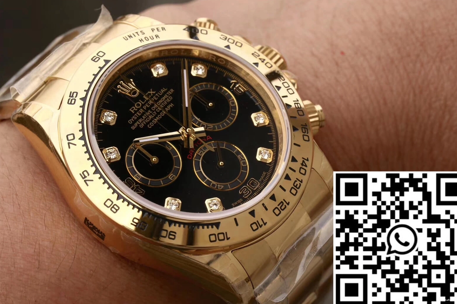 Black Rolex M116508-0008 JH Daytona Cosmograph Diamonds Dial Factory 0315